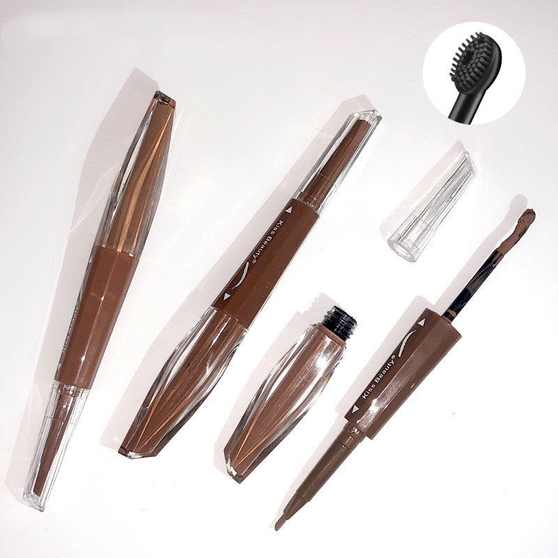 Angled Brow Pencil with Silicone Brush by Kiss Beauty - 3 Colours