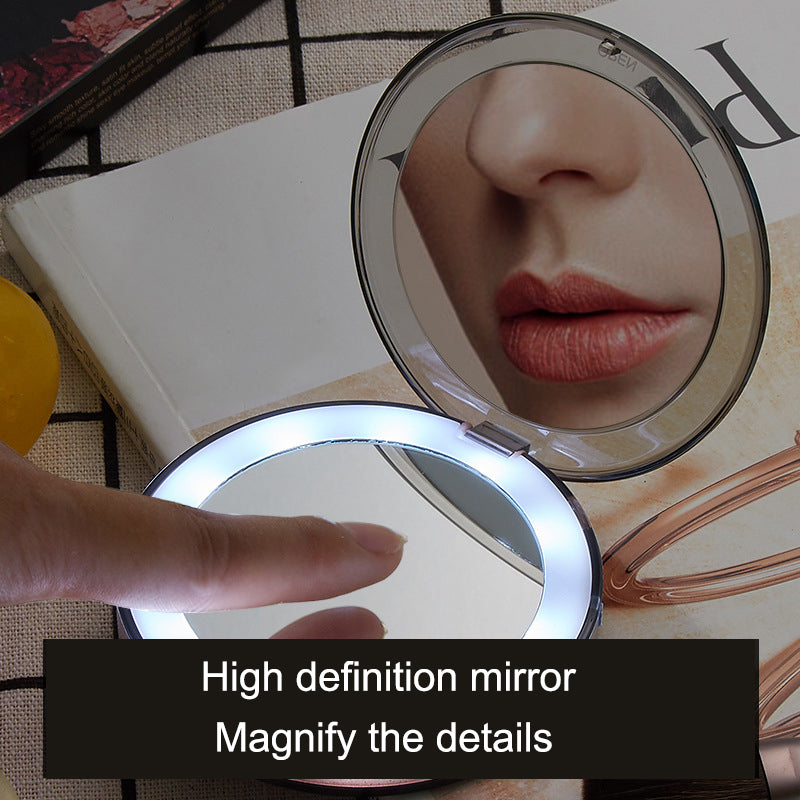 Compact LED 3X Magnifying Mirror - USB Rechargeable