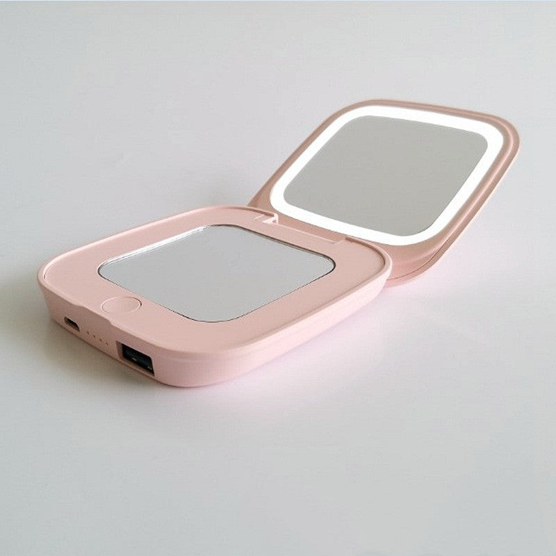 Magnifying Illuminating Folding Mirror - LED - Rechargeable USB