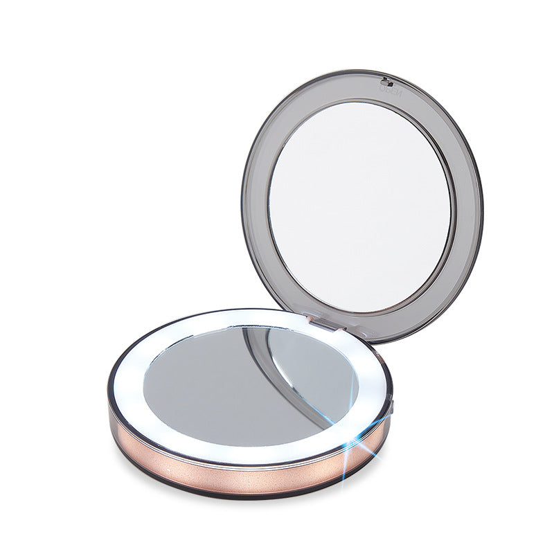 Compact LED 3X Magnifying Mirror - USB Rechargeable